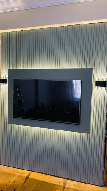 Çıtalı Işıklı TV Duvarı Paneli