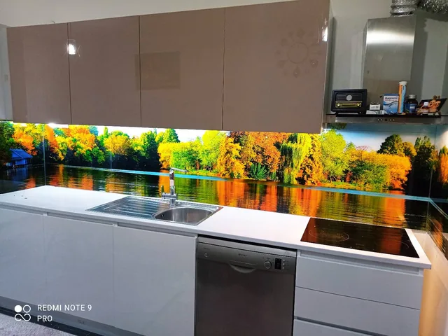 Sonbahar Orman Manzaralı Cam Panel