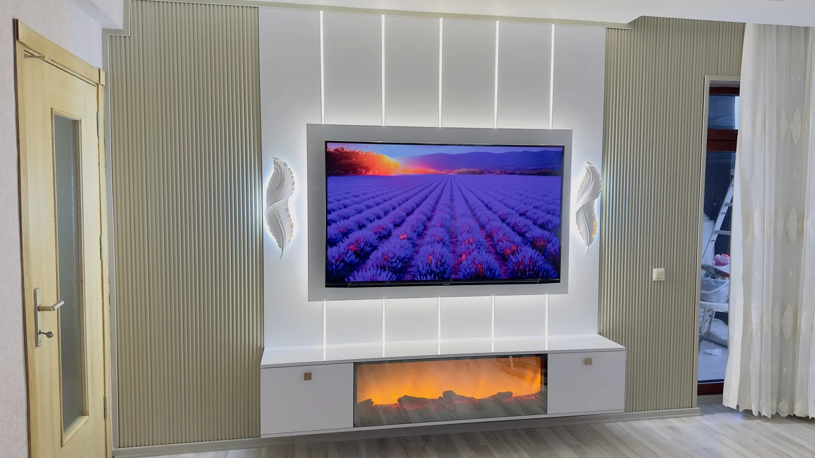 TV Duvarı, Elektrikli Şömine ve Dresuar: fotoğraf 1